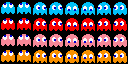 pacman ghosts in multiple colors