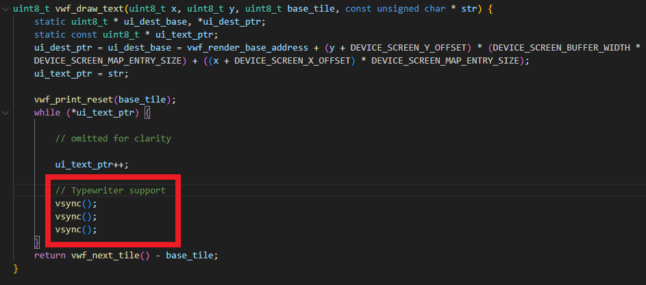 typewriter support for toxa's VWF library